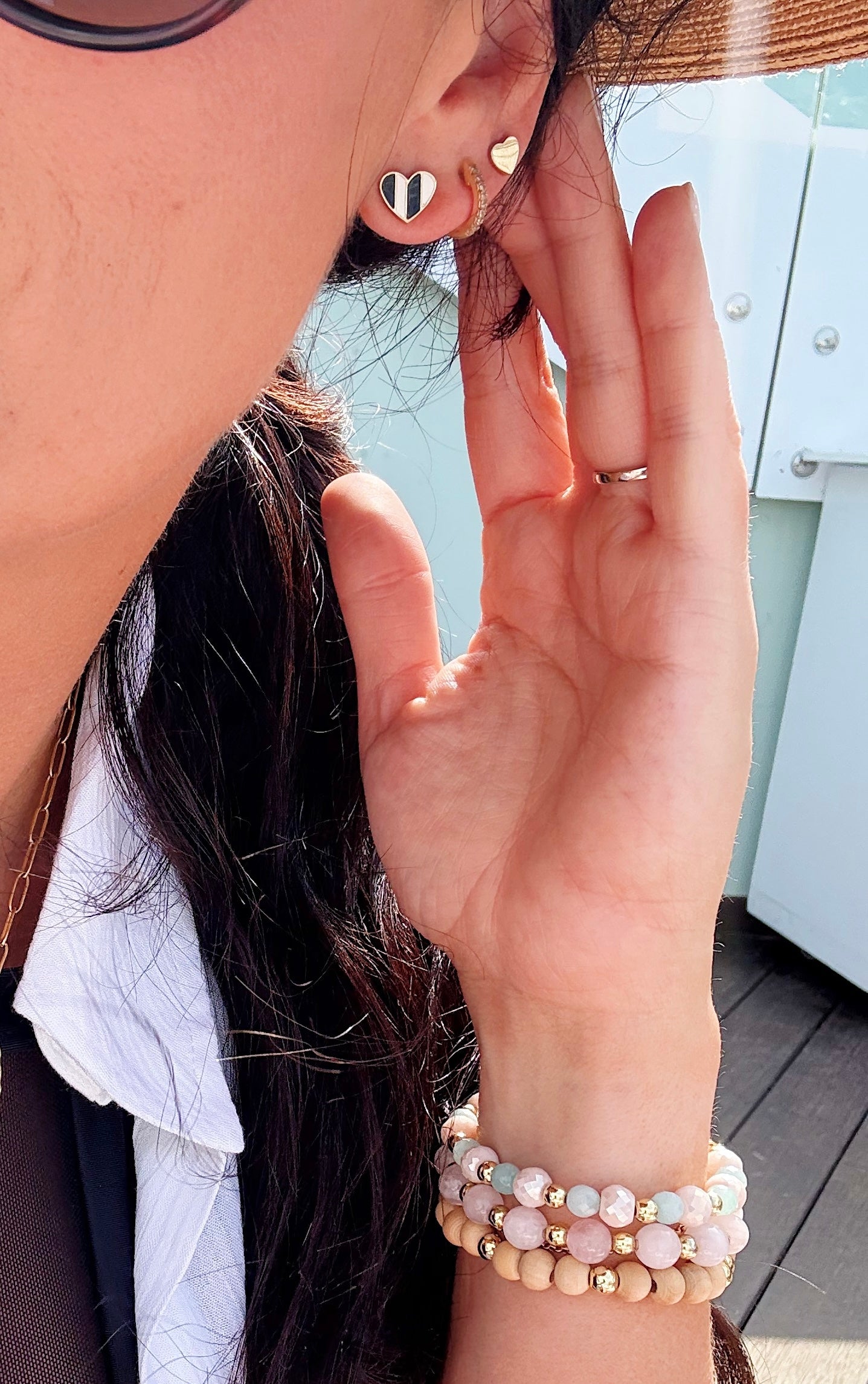TINY GOLD HEART STUDS