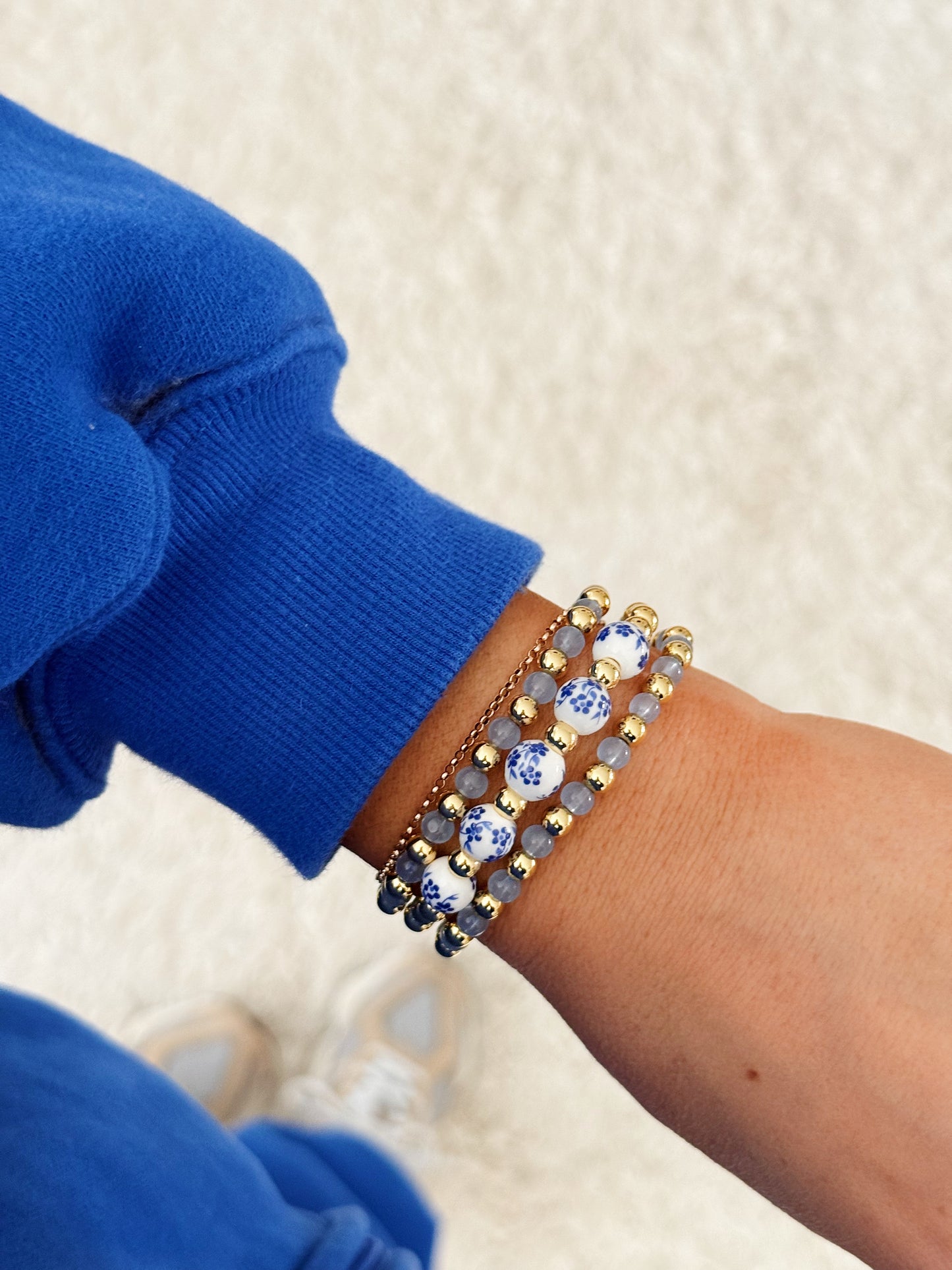 GOLD Blue Floral Spring