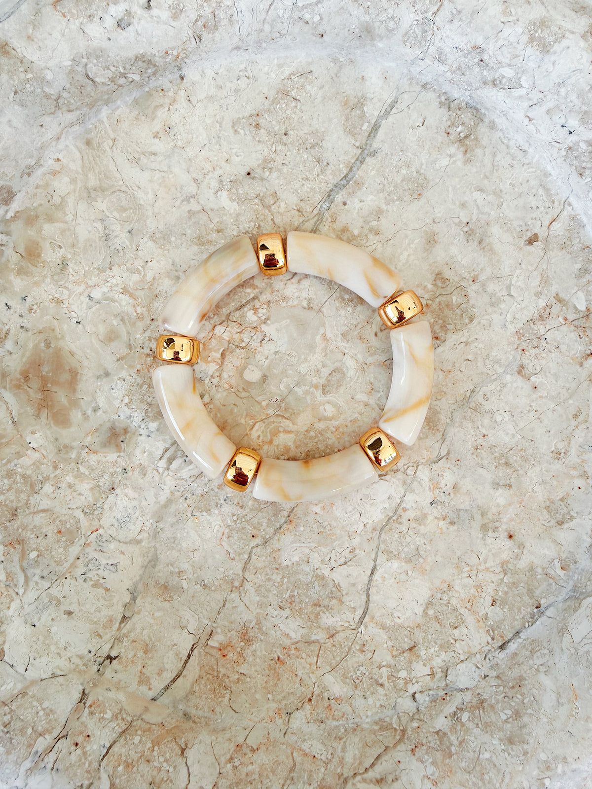 The Cream Marble Bangle