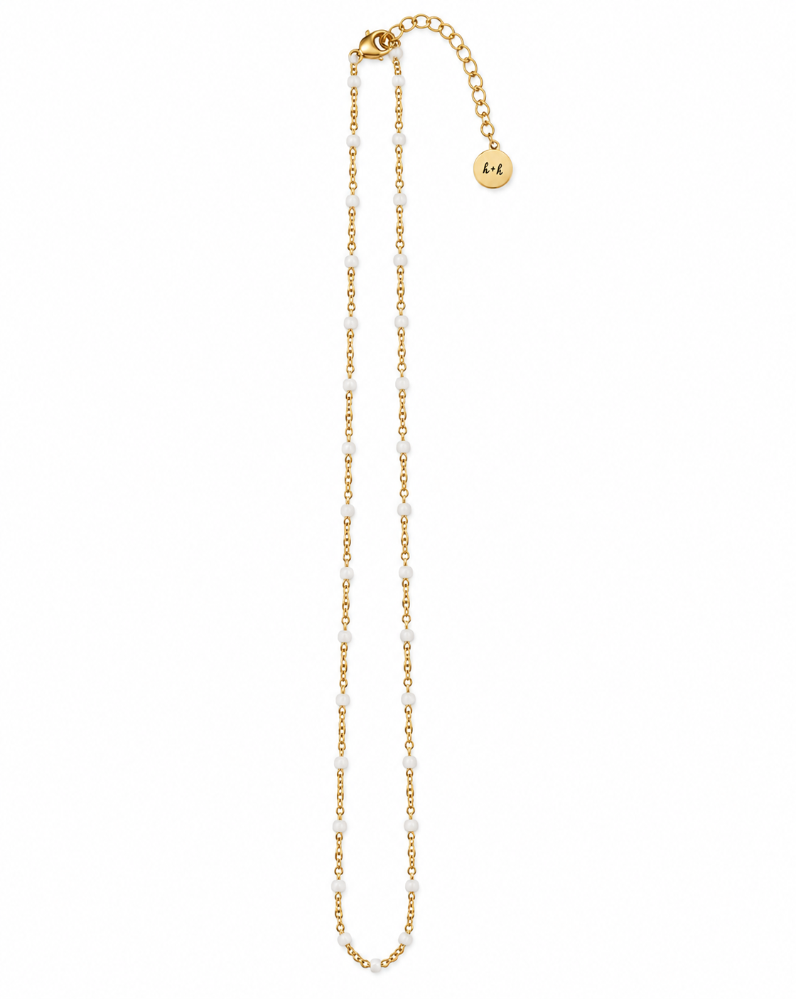 White Beaded Choker Necklace
