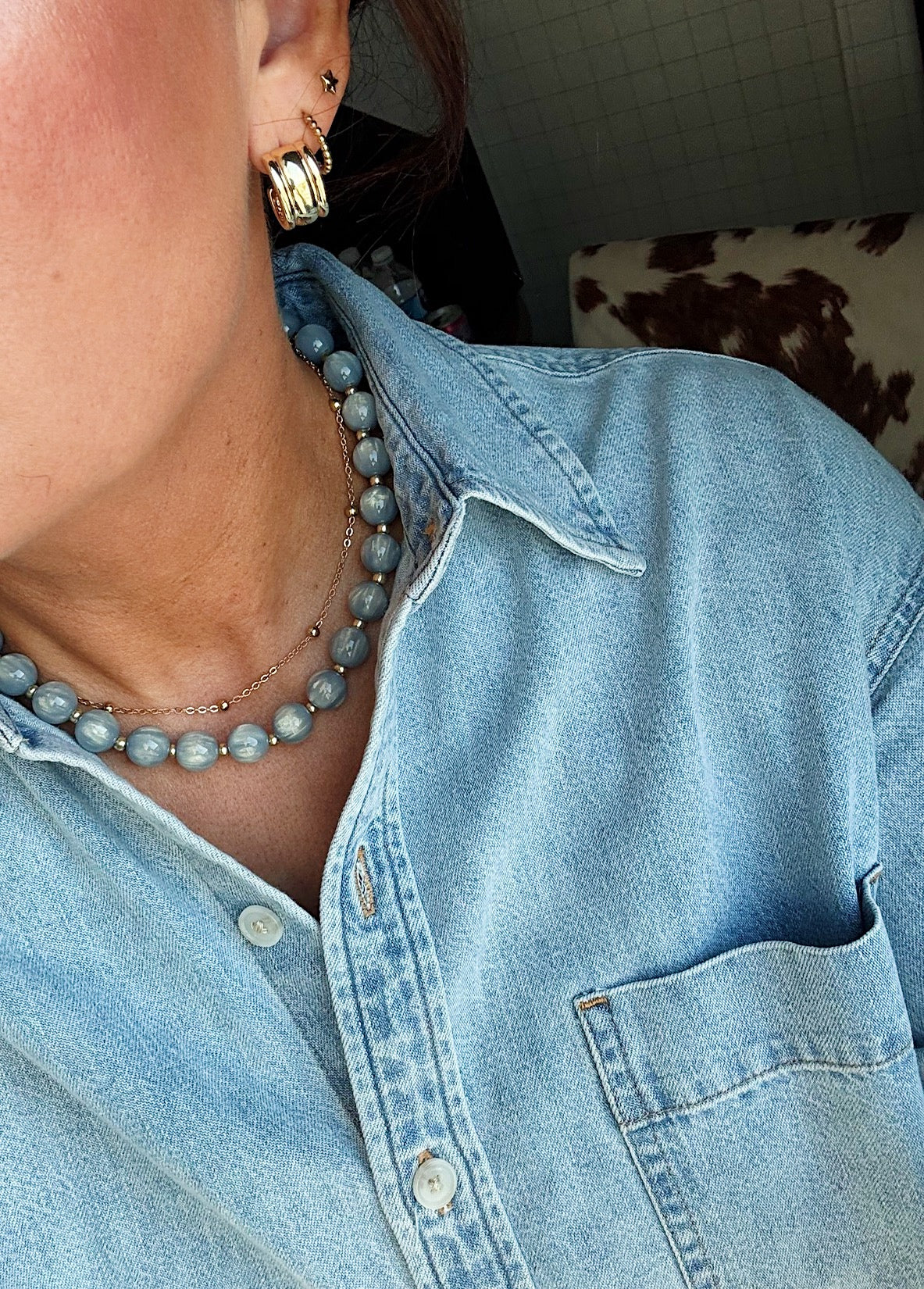 Sky Blue Bauble Necklace