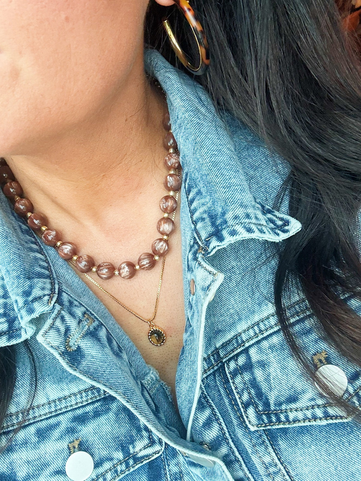 Espresso Bauble Necklace