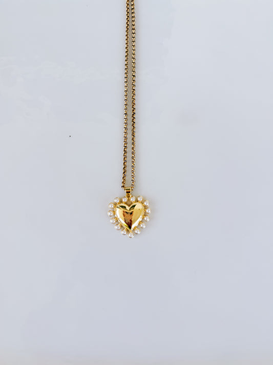 Pearl Sun Heart Necklace