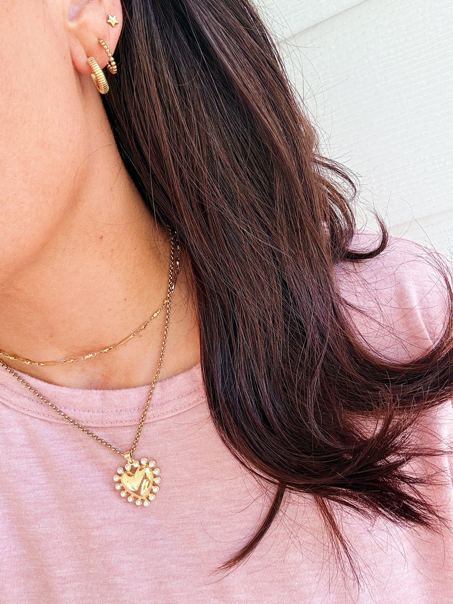 Pearl Sun Heart Necklace