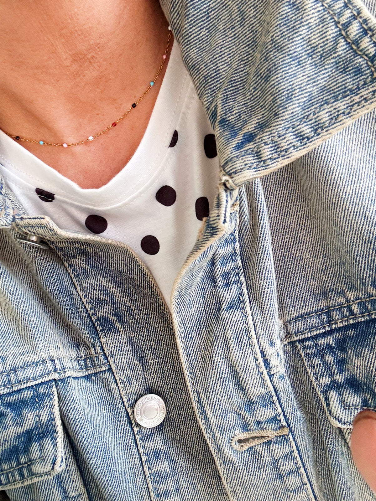 Multi Colored Dainty Beaded Choker Necklace