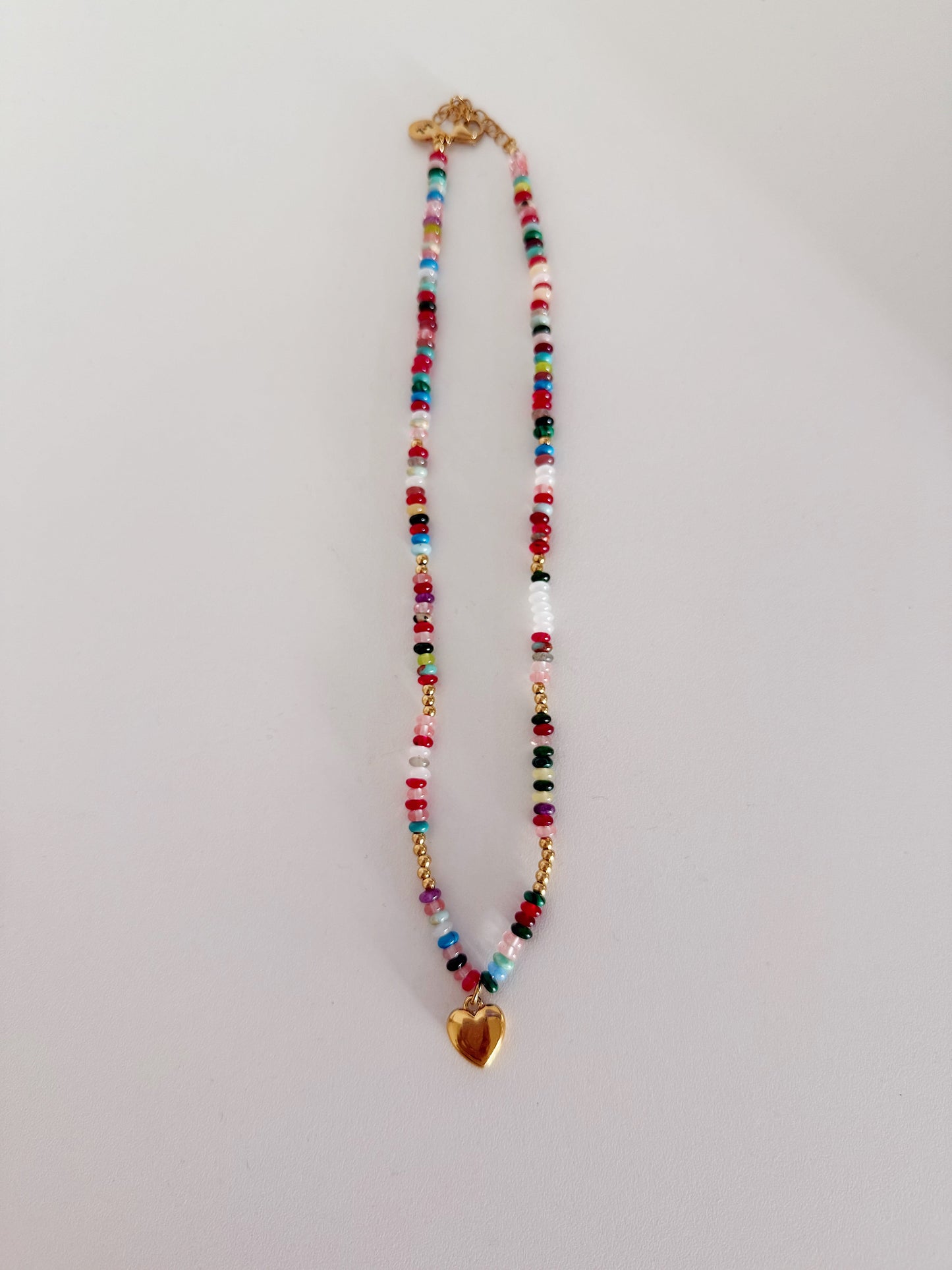 Colorful Heart Beaded Necklace