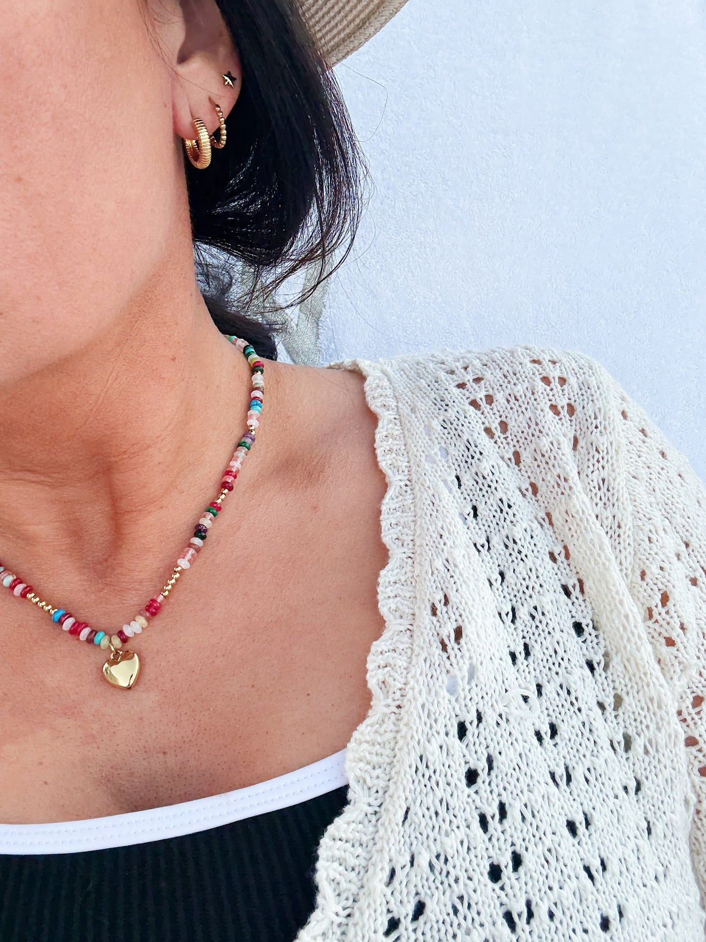 Colorful Heart Beaded Necklace