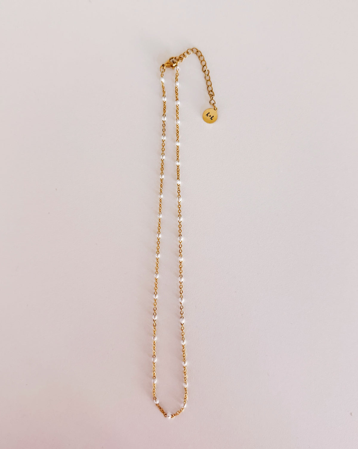 White Beaded Choker Necklace