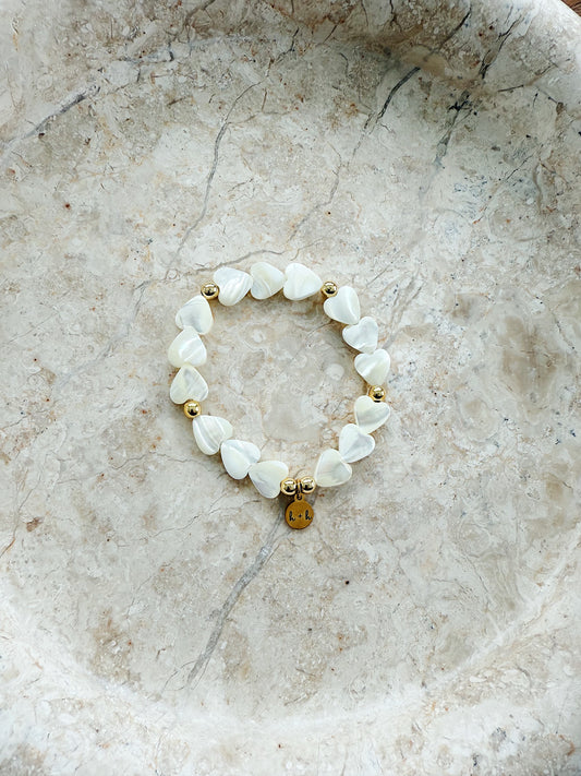Natural Shell White Heart